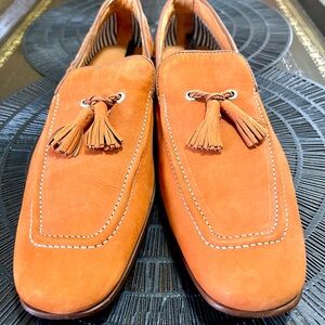 Elegant Orange Tassel Loafers for Men